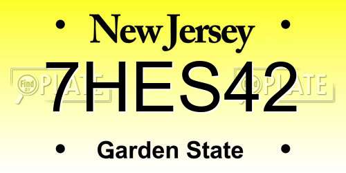 7HES42 New Jersey License Plate
