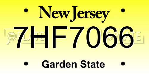 7HF7066 New Jersey License Plate