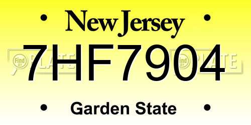 7HF7904 New Jersey License Plate