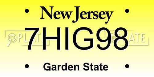 7HIG98 New Jersey License Plate