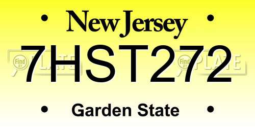 7HST272 New Jersey License Plate