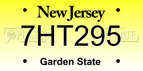 7HT295 New Jersey License Plate