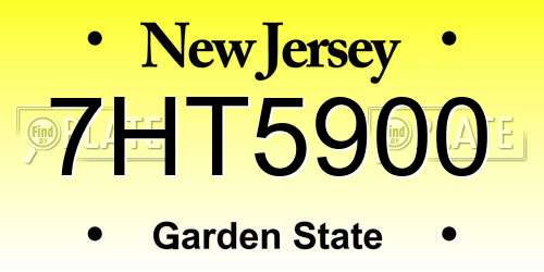 7HT5900 New Jersey License Plate
