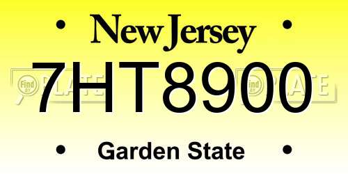 7HT8900 New Jersey License Plate