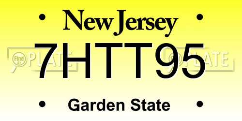 7HTT95 New Jersey License Plate