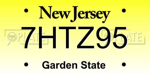 7HTZ95 New Jersey License Plate