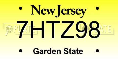7HTZ98 New Jersey License Plate