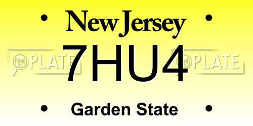 7HU4 New Jersey License Plate