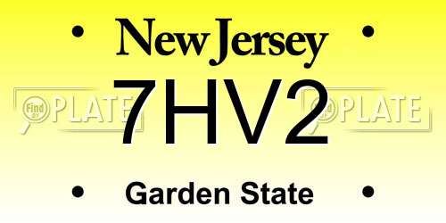 7HV2 New Jersey License Plate