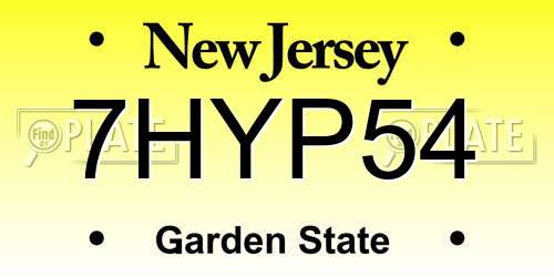 7HYP54 New Jersey License Plate