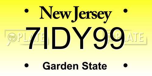 7IDY99 New Jersey License Plate