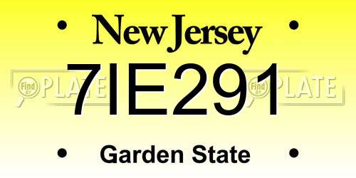 7IE291 New Jersey License Plate