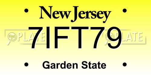 7IFT79 New Jersey License Plate
