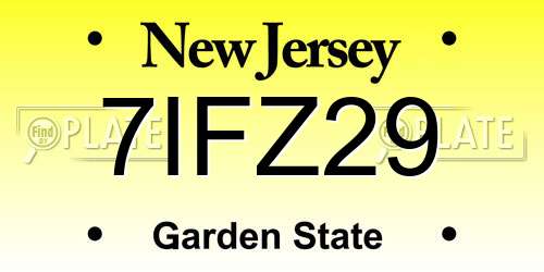 7IFZ29 New Jersey License Plate