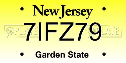 7IFZ79 New Jersey License Plate
