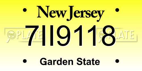 7II9118 New Jersey License Plate