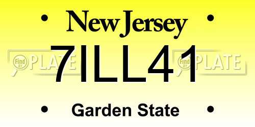 7ILL41 New Jersey License Plate