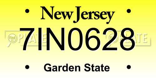 7IN0628 New Jersey License Plate