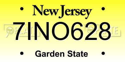 7INO628 New Jersey License Plate
