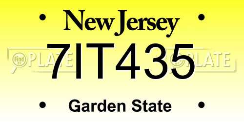 7IT435 New Jersey License Plate