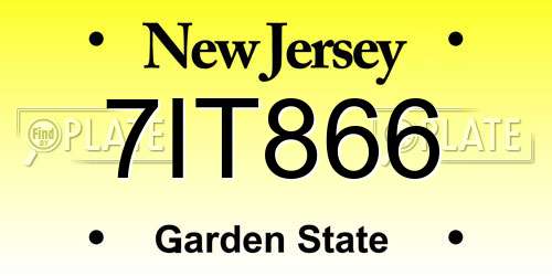7IT866 New Jersey License Plate