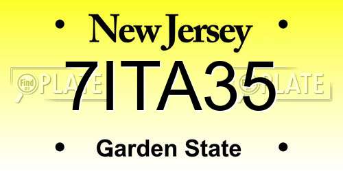 7ITA35 New Jersey License Plate