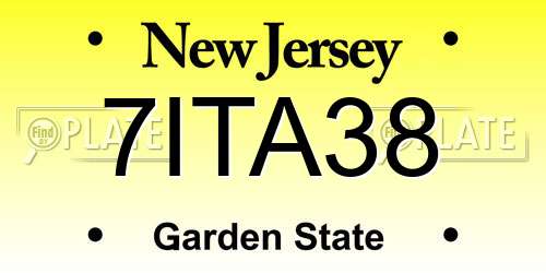 7ITA38 New Jersey License Plate