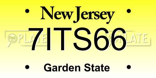 7ITS66 New Jersey License Plate