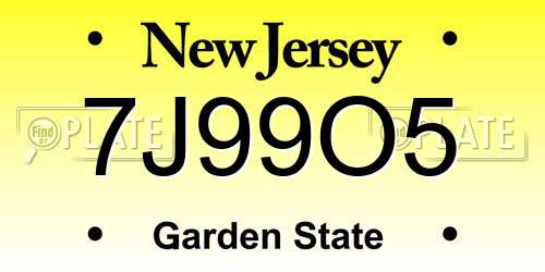 7J99O5 New Jersey License Plate