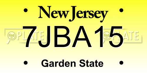 7JBA15 New Jersey License Plate