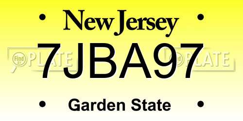 7JBA97 New Jersey License Plate