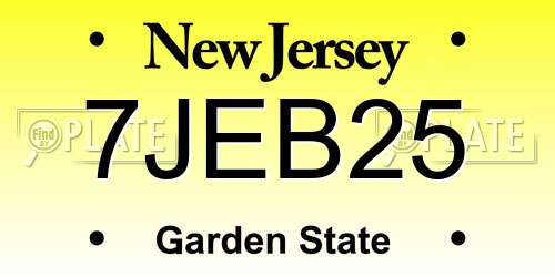 7JEB25 New Jersey License Plate