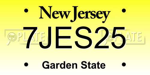 7JES25 New Jersey License Plate