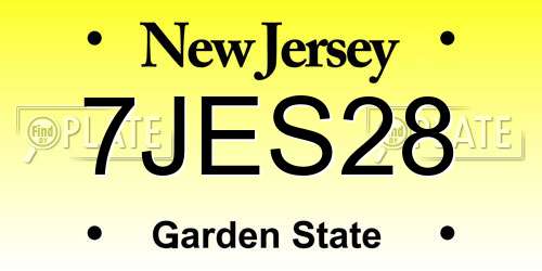 7JES28 New Jersey License Plate