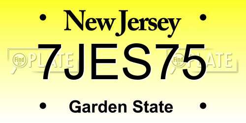 7JES75 New Jersey License Plate