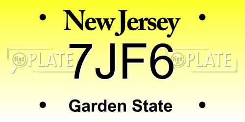 7JF6 New Jersey License Plate
