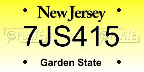 7JS415 New Jersey License Plate