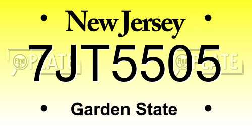 7JT5505 New Jersey License Plate