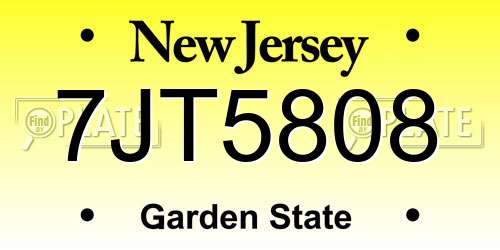 7JT5808 New Jersey License Plate