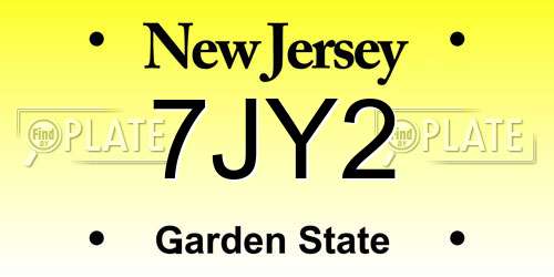 7JY2 New Jersey License Plate