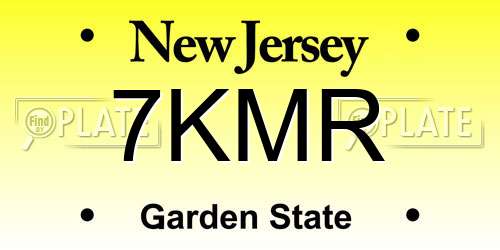 7KMR New Jersey License Plate