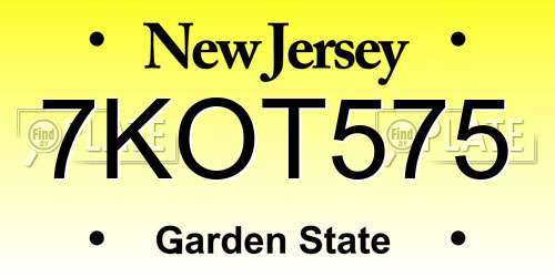 7KOT575 New Jersey License Plate
