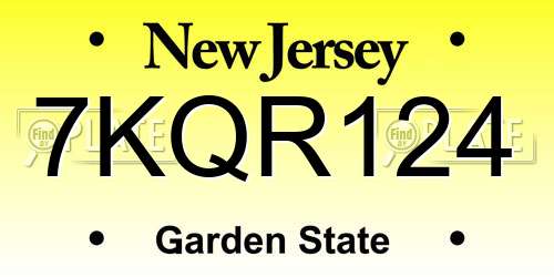 7KQR124 New Jersey License Plate