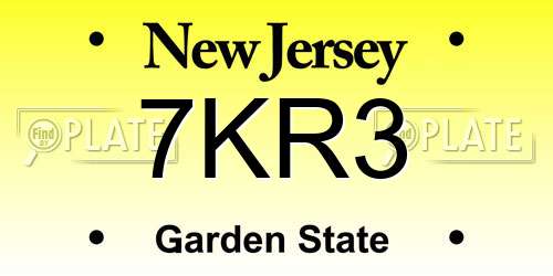 7KR3 New Jersey License Plate