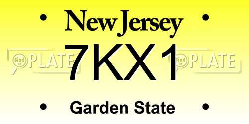 7KX1 New Jersey License Plate
