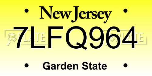 7LFQ964 New Jersey License Plate