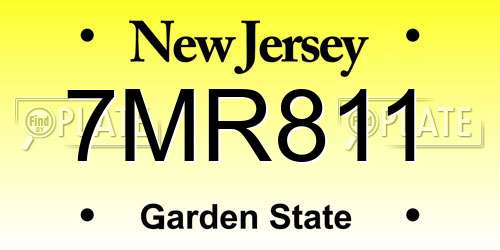 7MR811 New Jersey License Plate