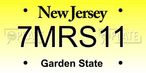 7MRS11 New Jersey License Plate