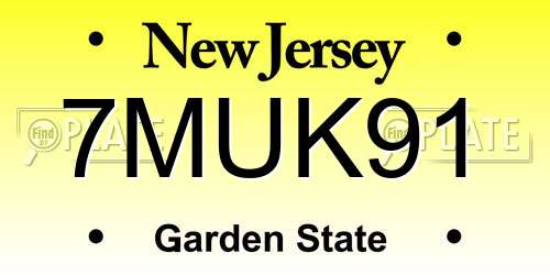 7MUK91 New Jersey License Plate