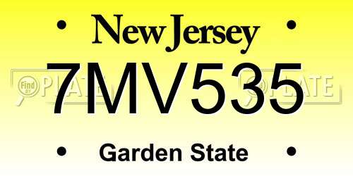 7MV535 New Jersey License Plate